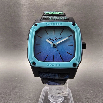 Freestyle Shark Watch Men 38mm Blue Dial Black Shark week Tribal Octagon NewBatt5