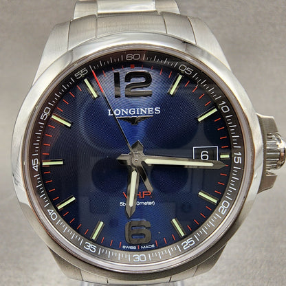 Longines VHP Watch Men 42mm Blue Dial Steel Date Round L3.726.4.96.6 New Battery1