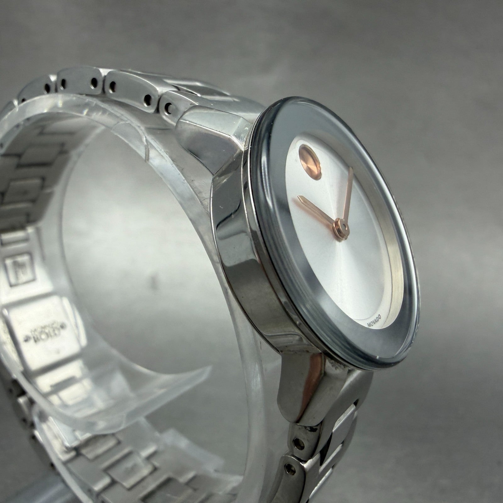 Movado Bold Watch Women 25mm Silver Dial Silver Tone 01.3.14.6116 New Battery3