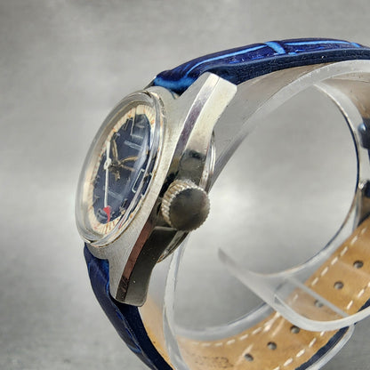Hamilton Watch Women 23mm Blue Dial Steel Date Round Automatic Round Runs VTG2