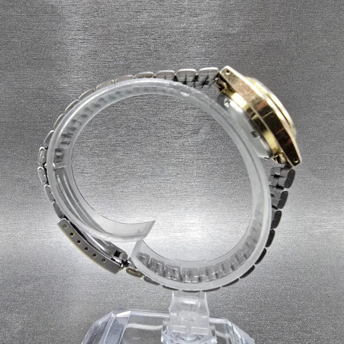 Seiko 5 Automatic Watch Women 25mm Gold Dial Gold Tone Daydate 4206-0491 PARTS9
