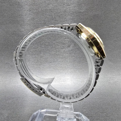 Seiko 5 Automatic Watch Women 25mm Gold Dial Gold Tone Daydate 4206-0491 PARTS9