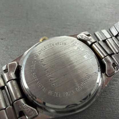 Seiko SQ Watch Women 25mm Silver Dial Two Tone Daydate Round 2A23-0039 NewBat 569