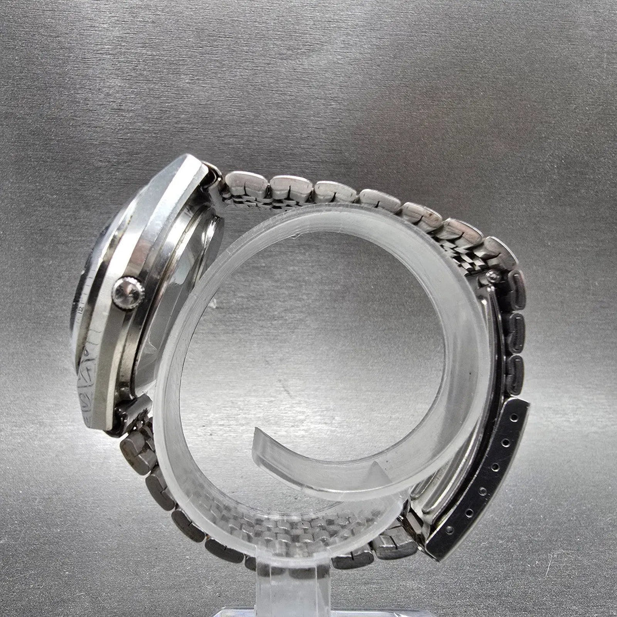 Seiko Quartz QR Watch Men 36mm Silver Dial Silver Tone Date 3862-8010  PARTS7