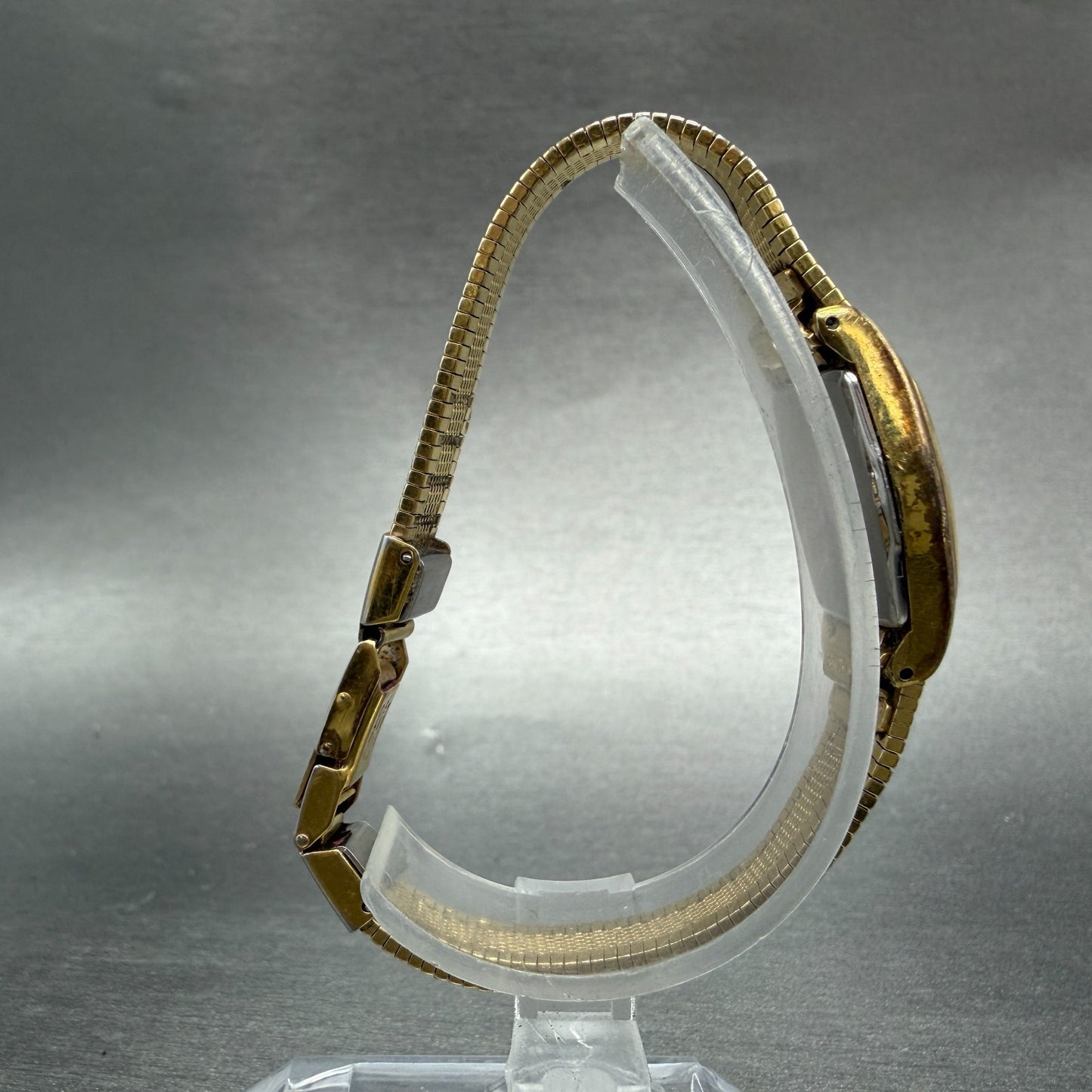 Seiko Watch Women 18mm Champagne Dial Gold Tone Hexagon 2c20-6440 New Battery8