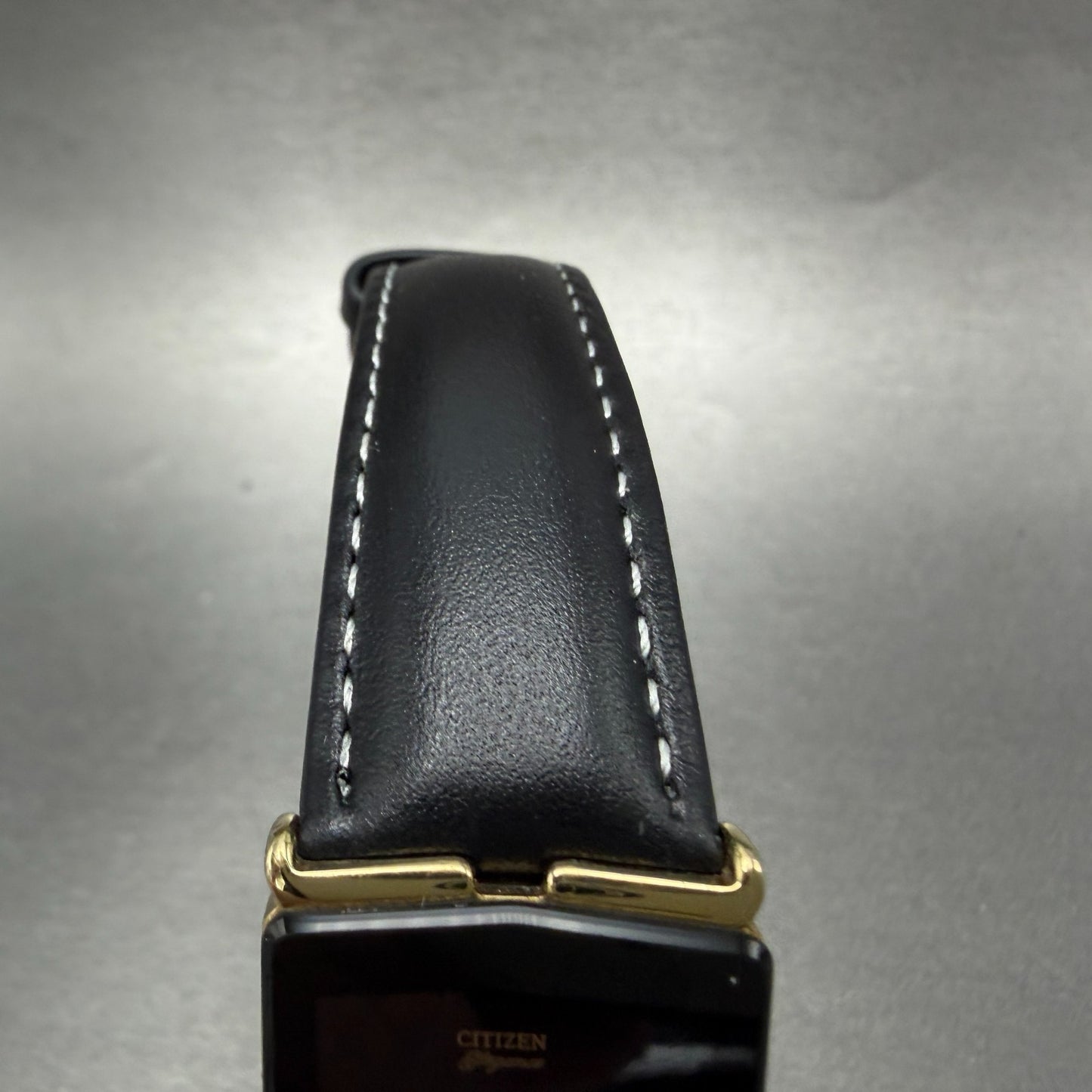 Citizen Elegance Tank Watch Men 23mm Black Dial Gold Tone 5420-S21630 NewBattery4