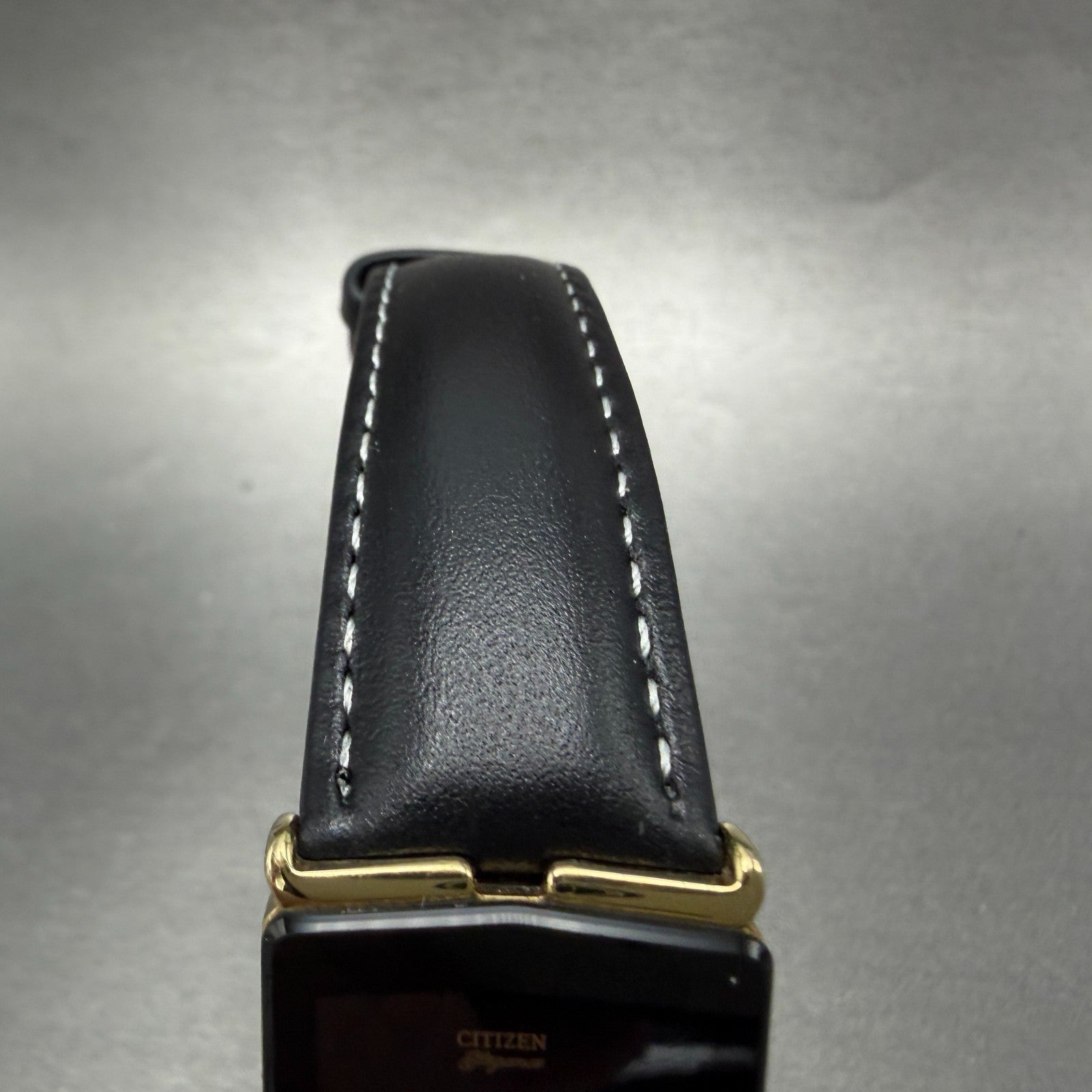Citizen Elegance Tank Watch Men 23mm Black Dial Gold Tone 5420-S21630 NewBattery4
