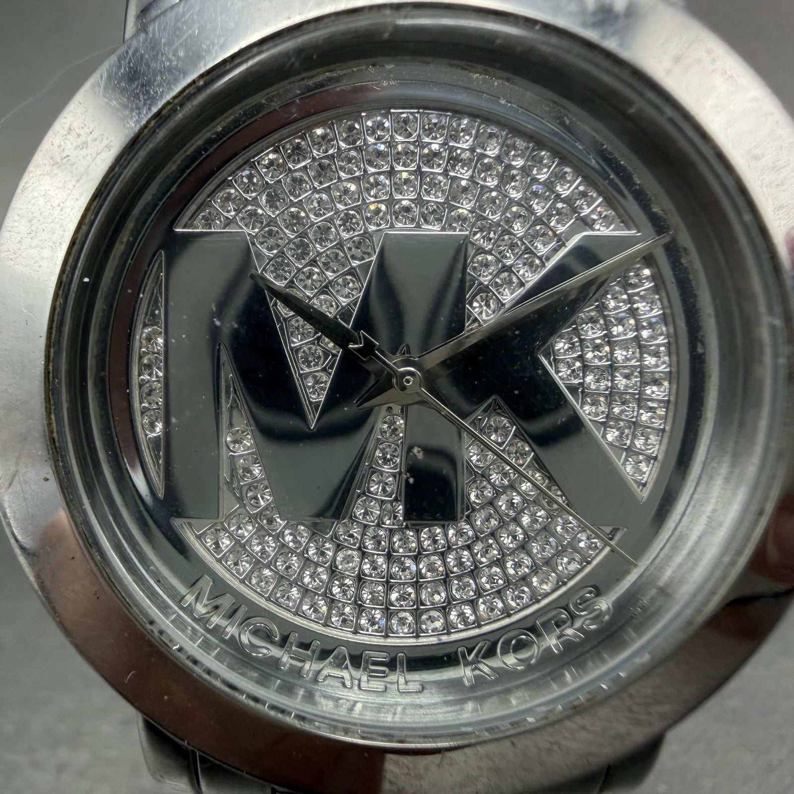 Michael kors Watch Women 38mm Silver Dial Silver Tone Round MK-3375 New battery1