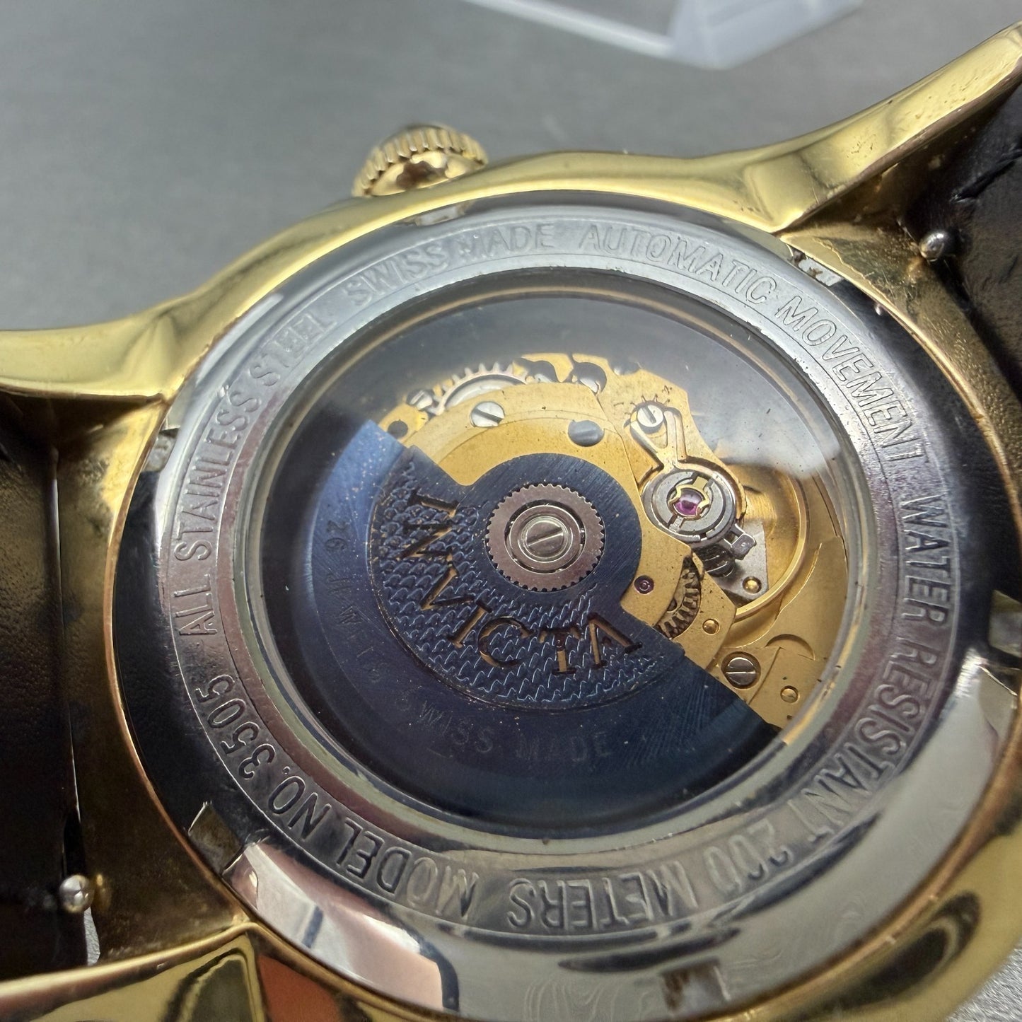 Invicta Dive Watch Men 44mm Black Dial Gold Tone Date Automatic 3505 Runs10