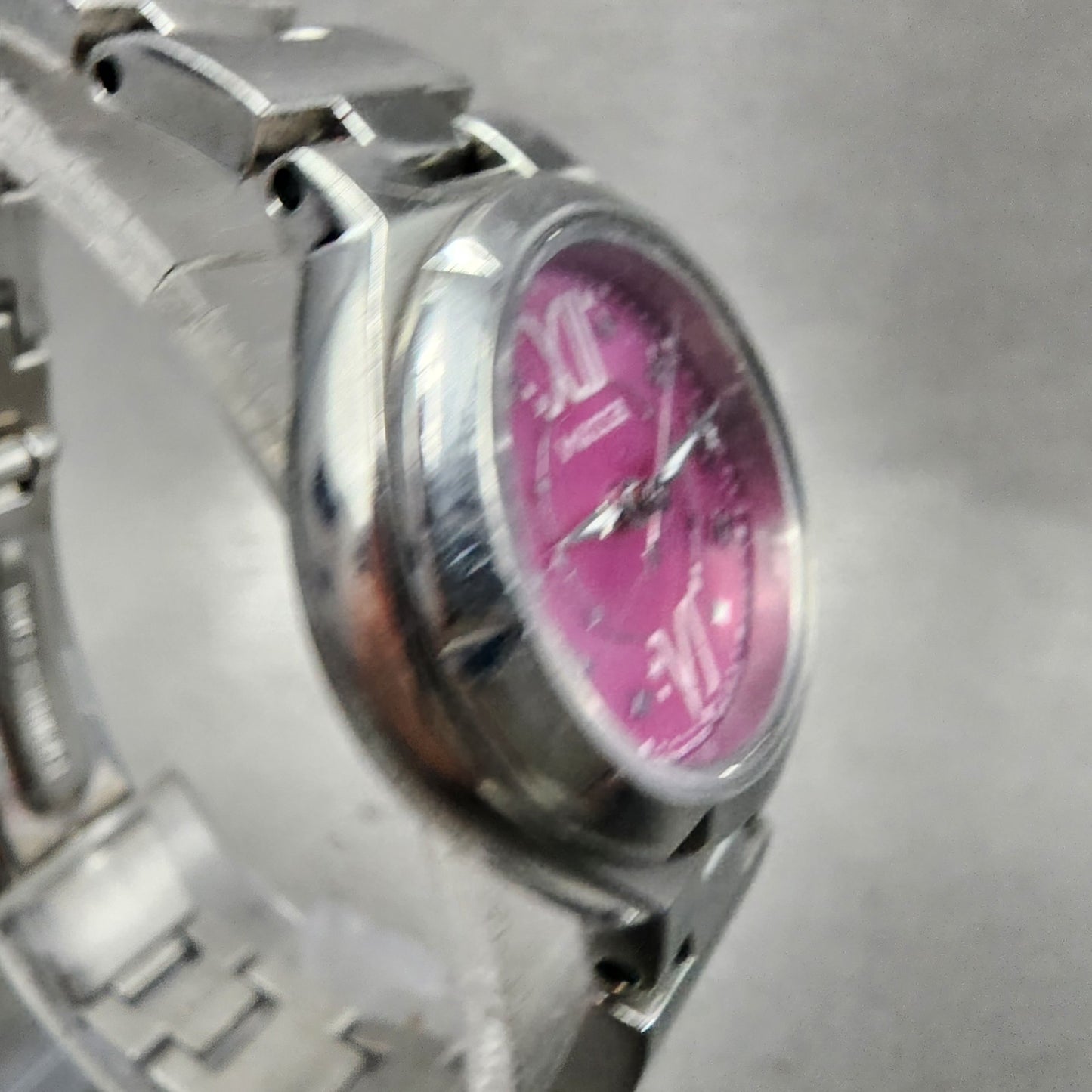 Citizen EcoDrive Wicca Watch Women 24mm Pink Dial Silver Tone Round Runs3