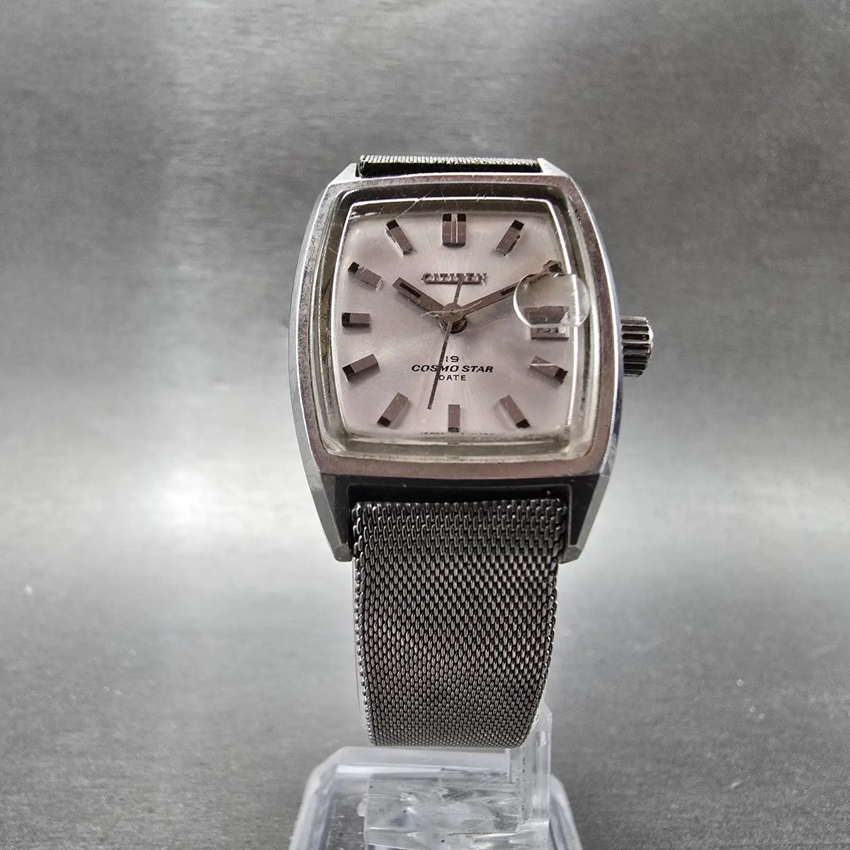 Citizen Cosmo Star Tank Watch Women 23mm Silver Dial Steel Date 4-610016 Runs5