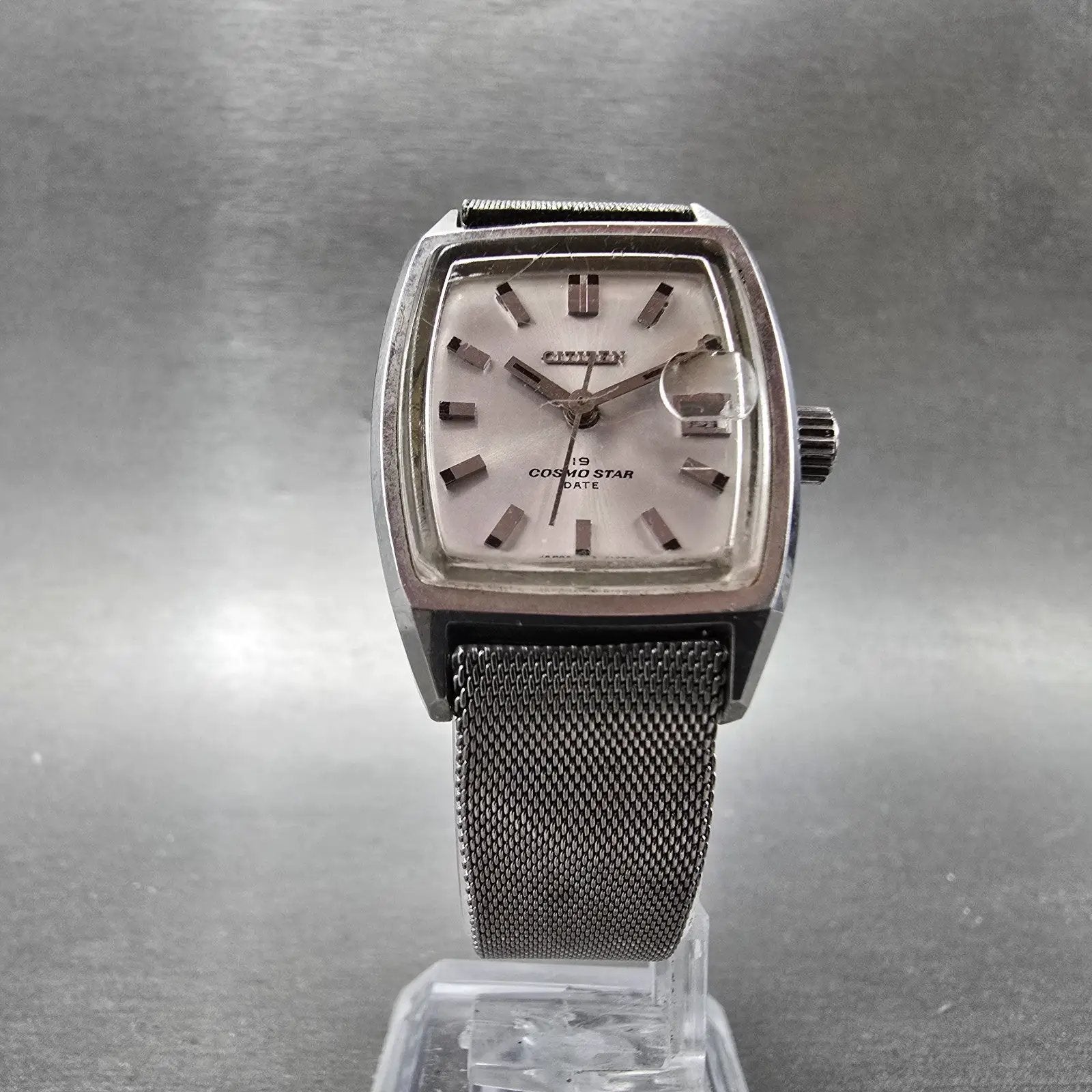 Citizen Cosmo Star Tank Watch Women 23mm Silver Dial Steel Date 4-610016 Runs5