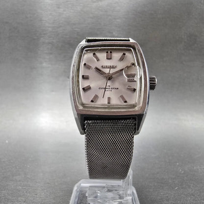 Citizen Cosmo Star Tank Watch Women 23mm Silver Dial Steel Date 4-610016 Runs5