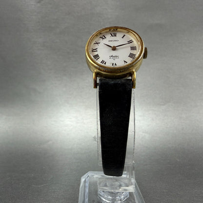Seiko Socie Watch Women 23mm White Dial Gold Tone Oval Manual 11-8420 Runs VTG5