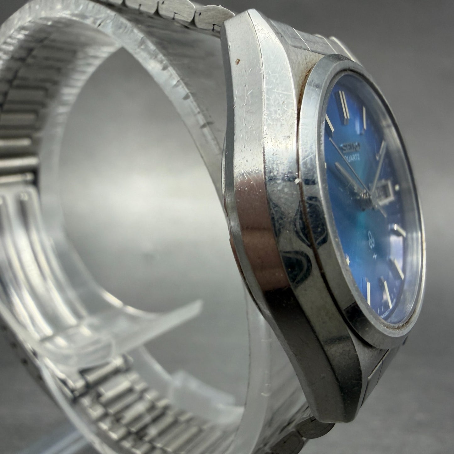 Seiko Watch Women 26mm Blue Dial Silver Tone Daydate Round 2623-0100 PARTS4