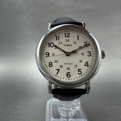 Timex Weekender Watch Men 40mm White Dial Silver Tone TW2T21600 New Battery5