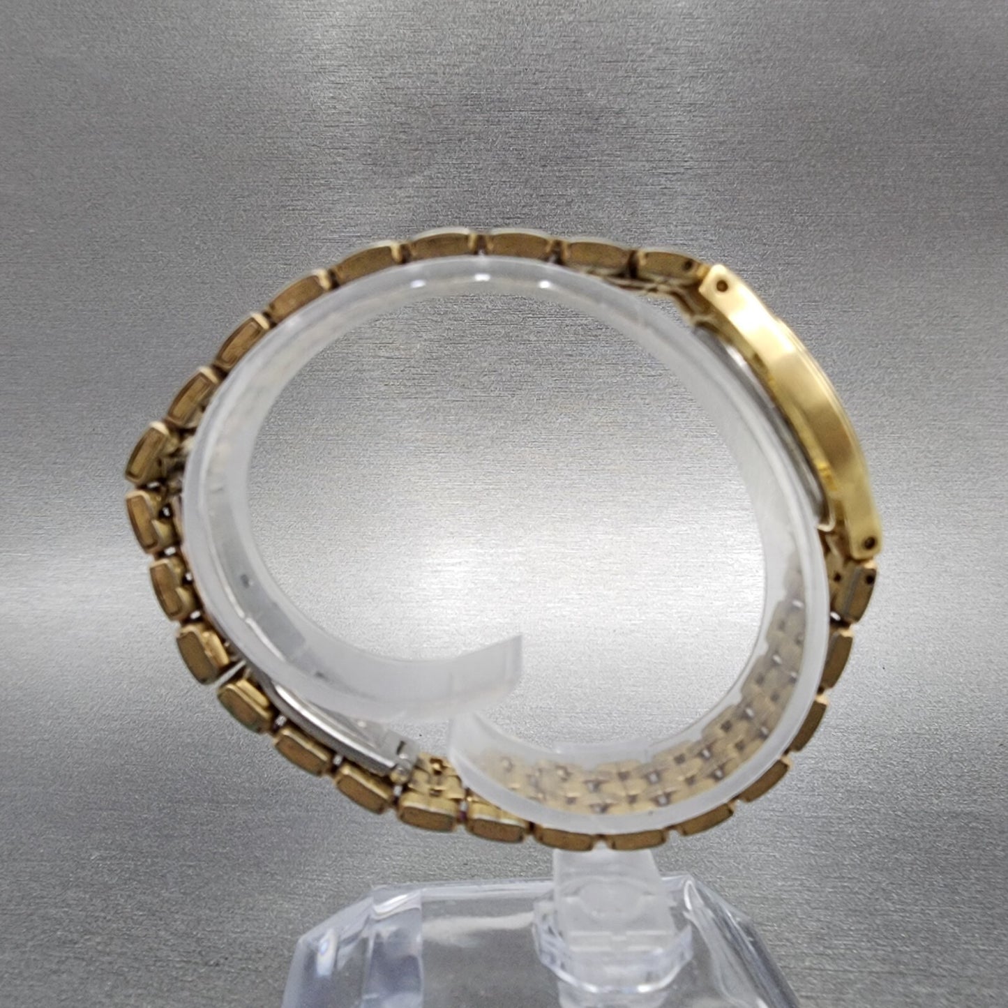 Seiko Watch Women 26mm Gold Dial Gold Tone Date Round 7N390050 New Battery8