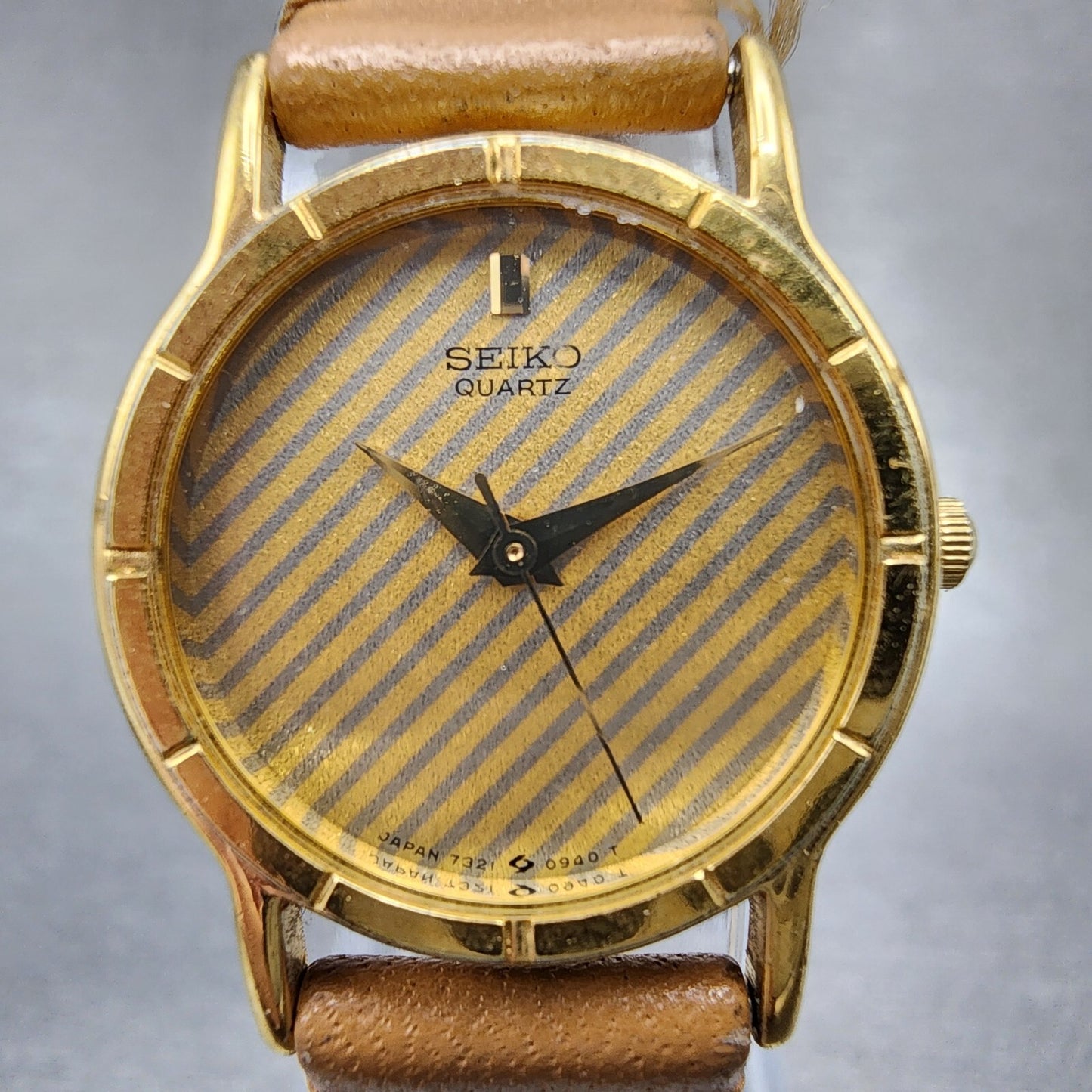Seiko Watch Women 22mm Gold Dial Gold Tone Round 73210210 New Battery1