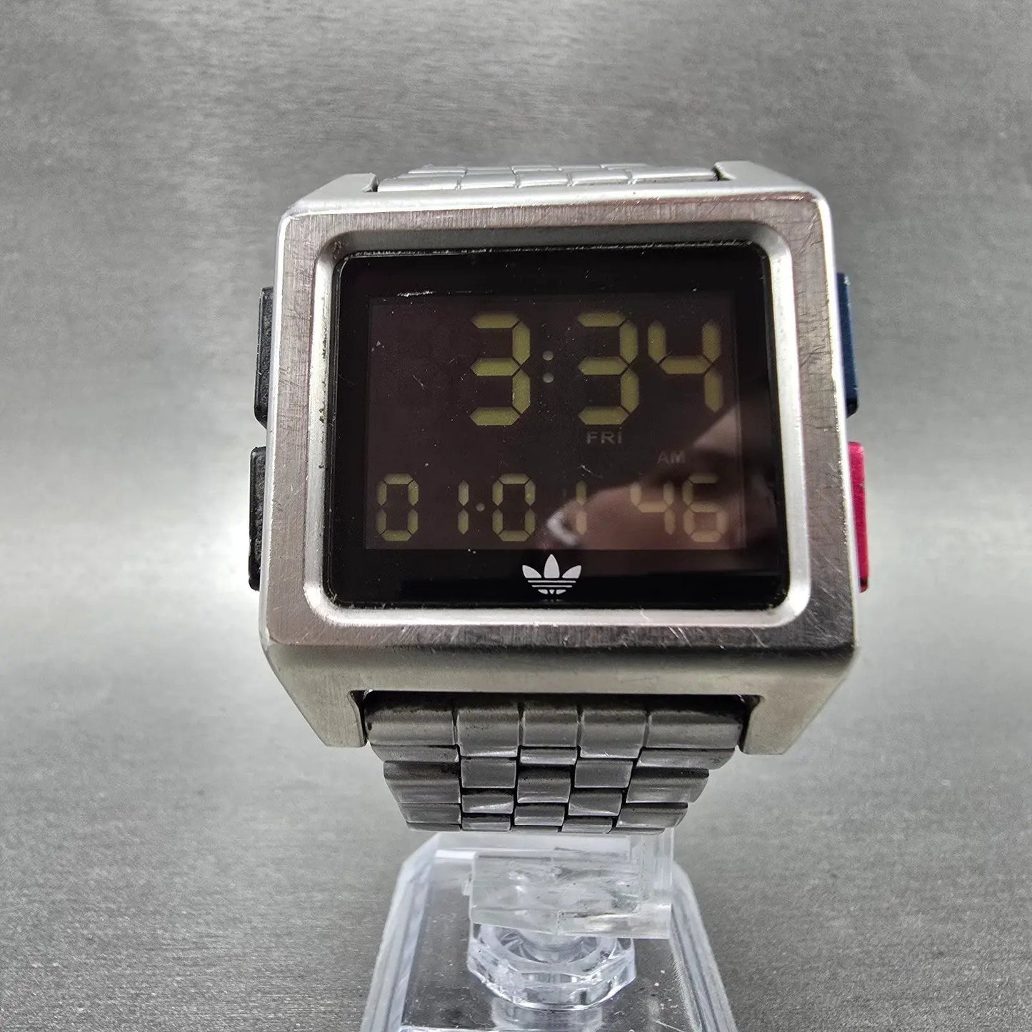 adidas Archive M1 watch Men 36mm Chronograph Stainless Steel Rectangle New batt5