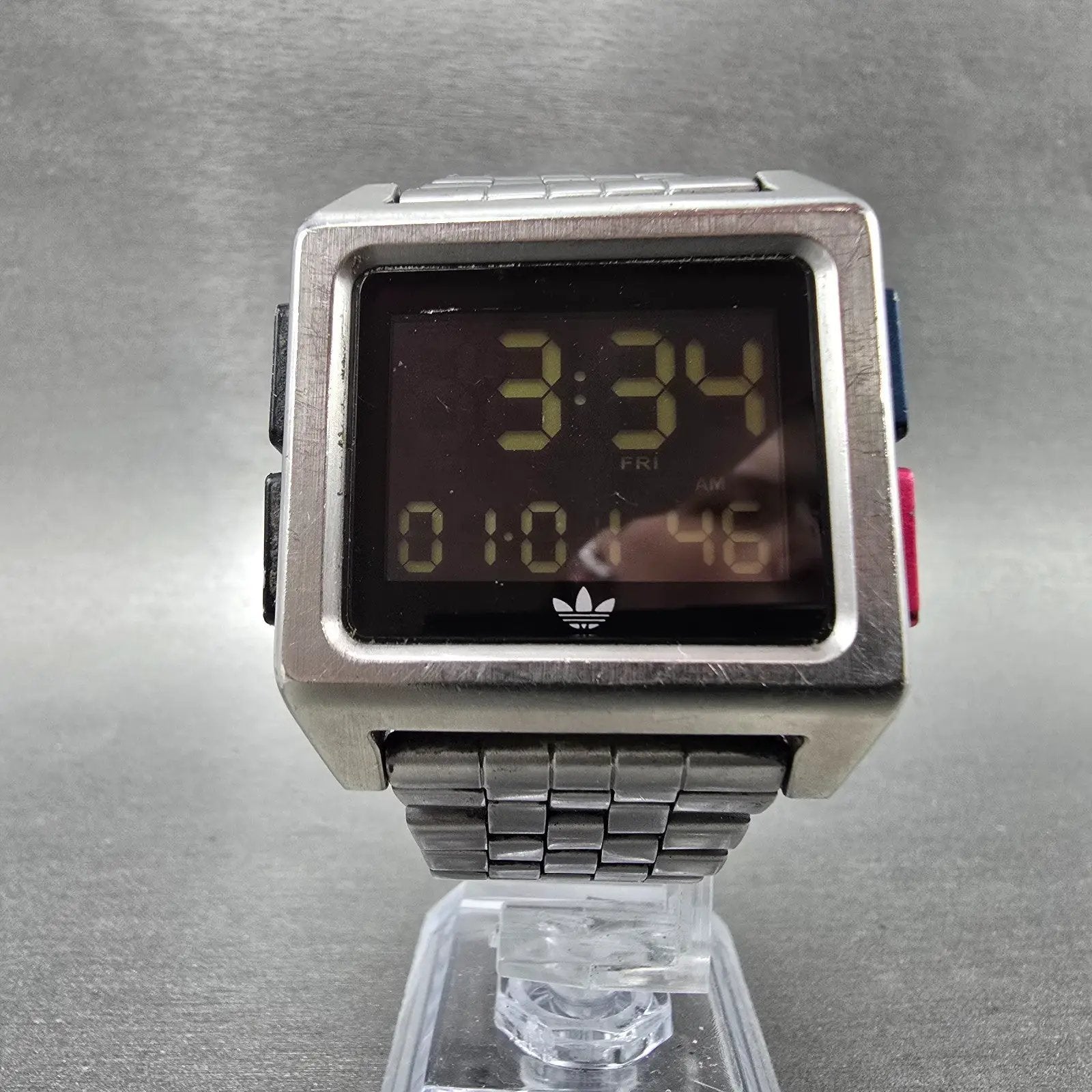adidas Archive M1 watch Men 36mm Chronograph Stainless Steel Rectangle New batt5
