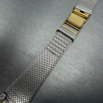 Seiko Tank Watch Men 25mm Black Dial Gold Tone Rectangle READ!! 7430-5499 NewBat15