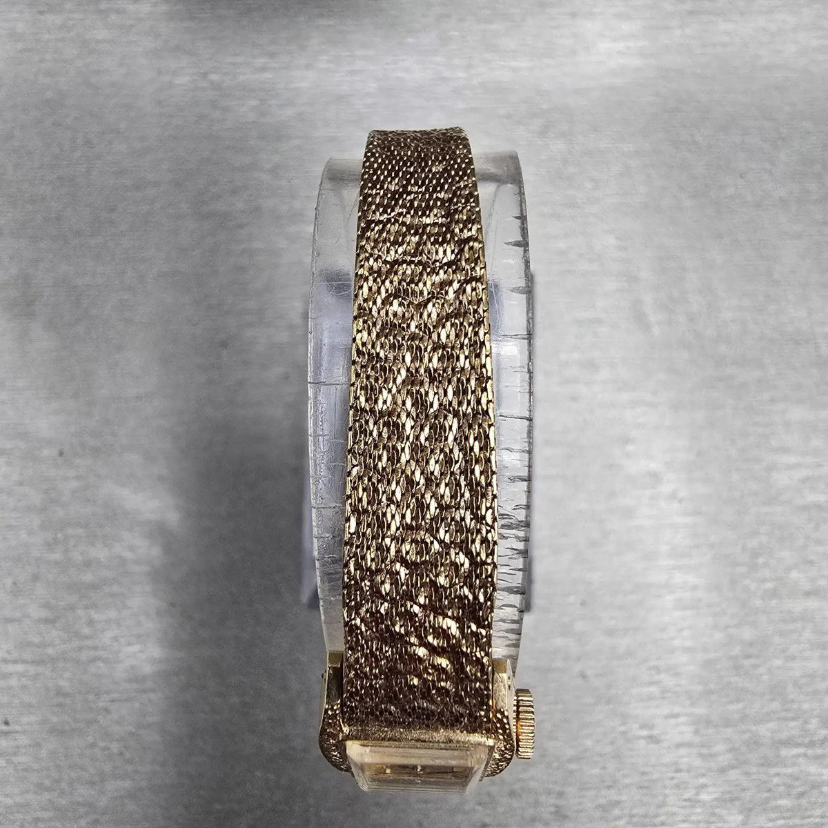 Seiko Watch Women 14mm Gold Dial Gold Tone Rectangle 11-3189 Manual Wind Works4