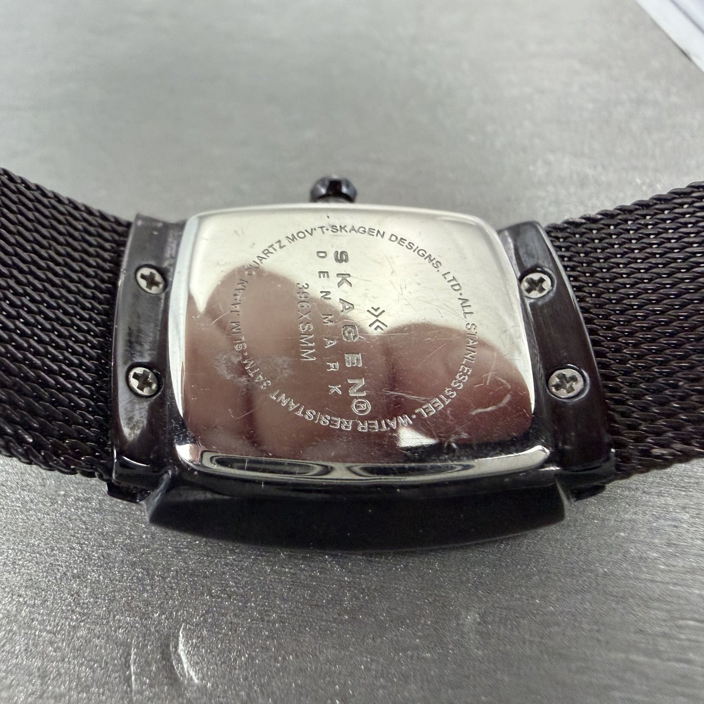 Skagen Tank Watch Women 24mm MOP Dial Purple Tone 396XSMM New Battery9