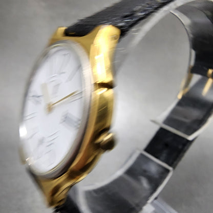 Yves Saint Laurent Watch Women 30mm White Dial Gold Tone Round New Battery2