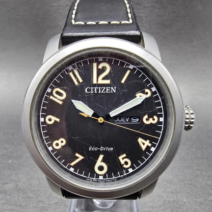 Citizen Eco-Drive Chandler Watch Men 42mm Black Dial Silver Date E101-R0077340