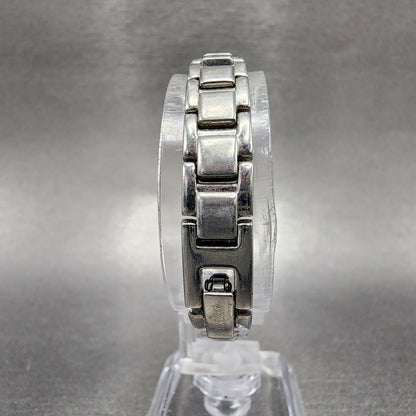 VTG Seiko Watch Women 16mm Blue Dial Silver Tone Rectangle 1N00-0GA0 New Battery
