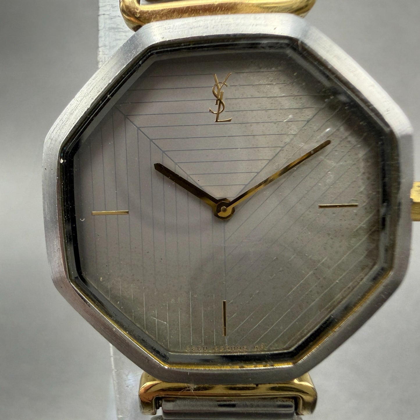 Yves Saint Laurent Watch Women 24mm Silver Dial Two Tone 2200-222377 New Battery1