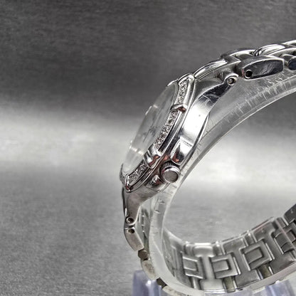 Bulova Watch Women 25mm White Dial Silver Tone Date Crystals 96R04 New Battery 22