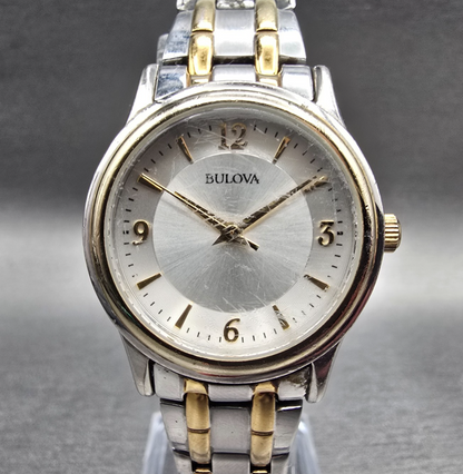 Bulova Watch Women 30mm Silver Dial Two Tone Round 98L218 New Battery0