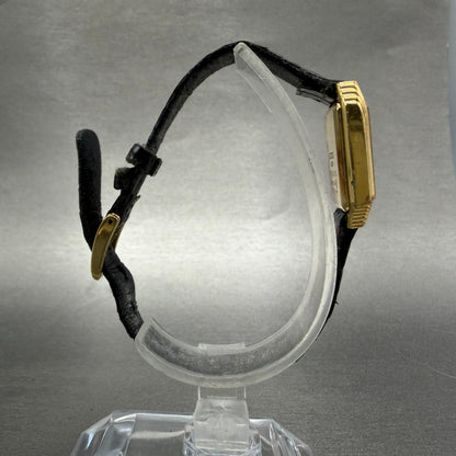 Seiko Tank Watch Women 19mm Black Dial Gold Tone Rectangle 1400-5410 New Battery8