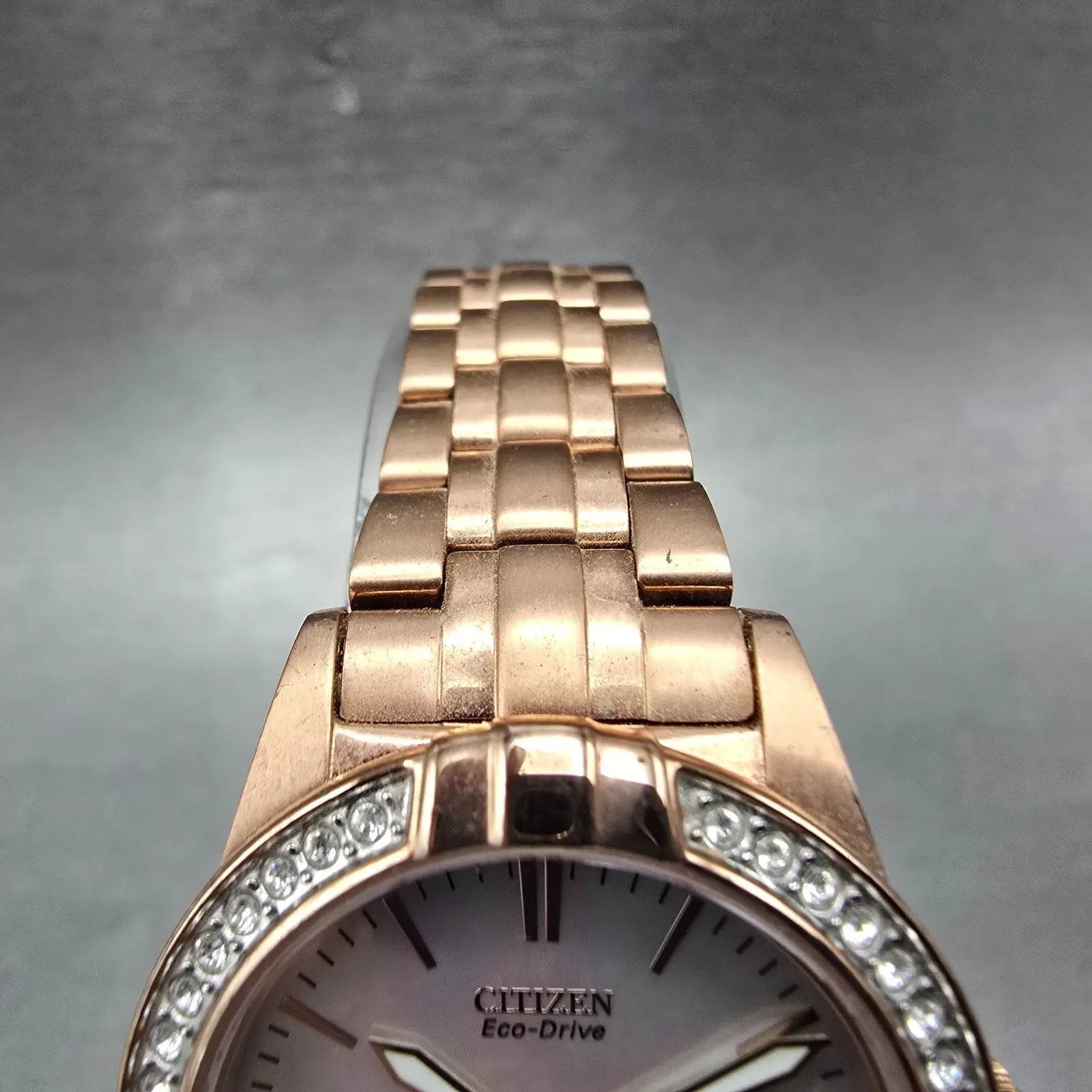 Citizen Eco-Drive Watch Women 29mm MOP Dial Rose Gold Tone Date E011-S095913 Run4
