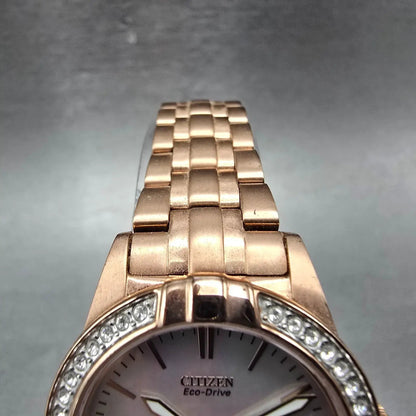 Citizen Eco-Drive Watch Women 29mm MOP Dial Rose Gold Tone Date E011-S095913 Run4