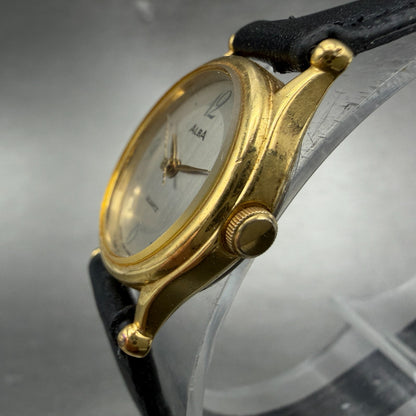 Seiko Alba Watch Women 19mm Silver Dial Gold Tone Oval V233-5890 New Battery3