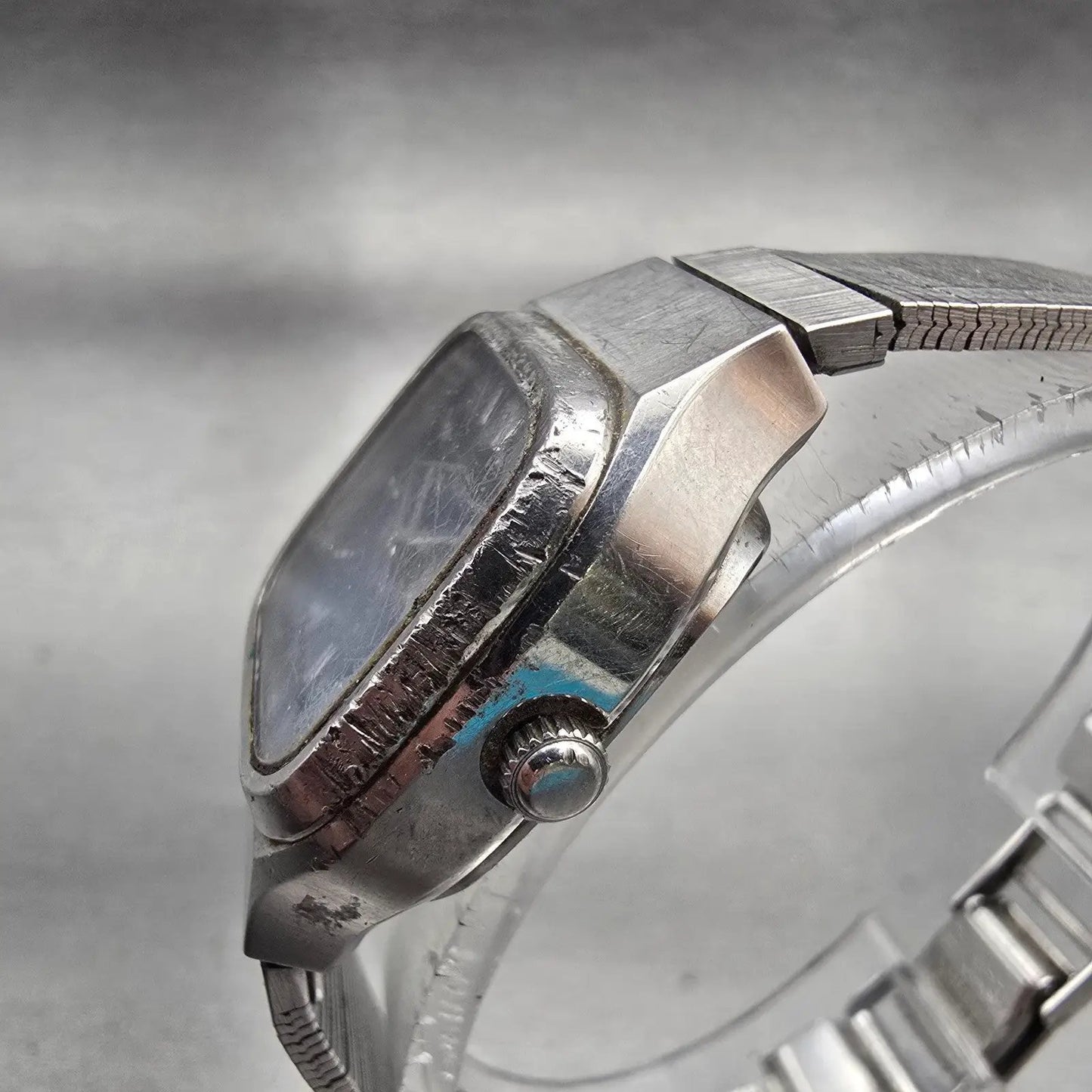 Seiko Watch Women 24mm Blue Dial Silver Tone Daydate Rectangle 7903-5000 New Bat2