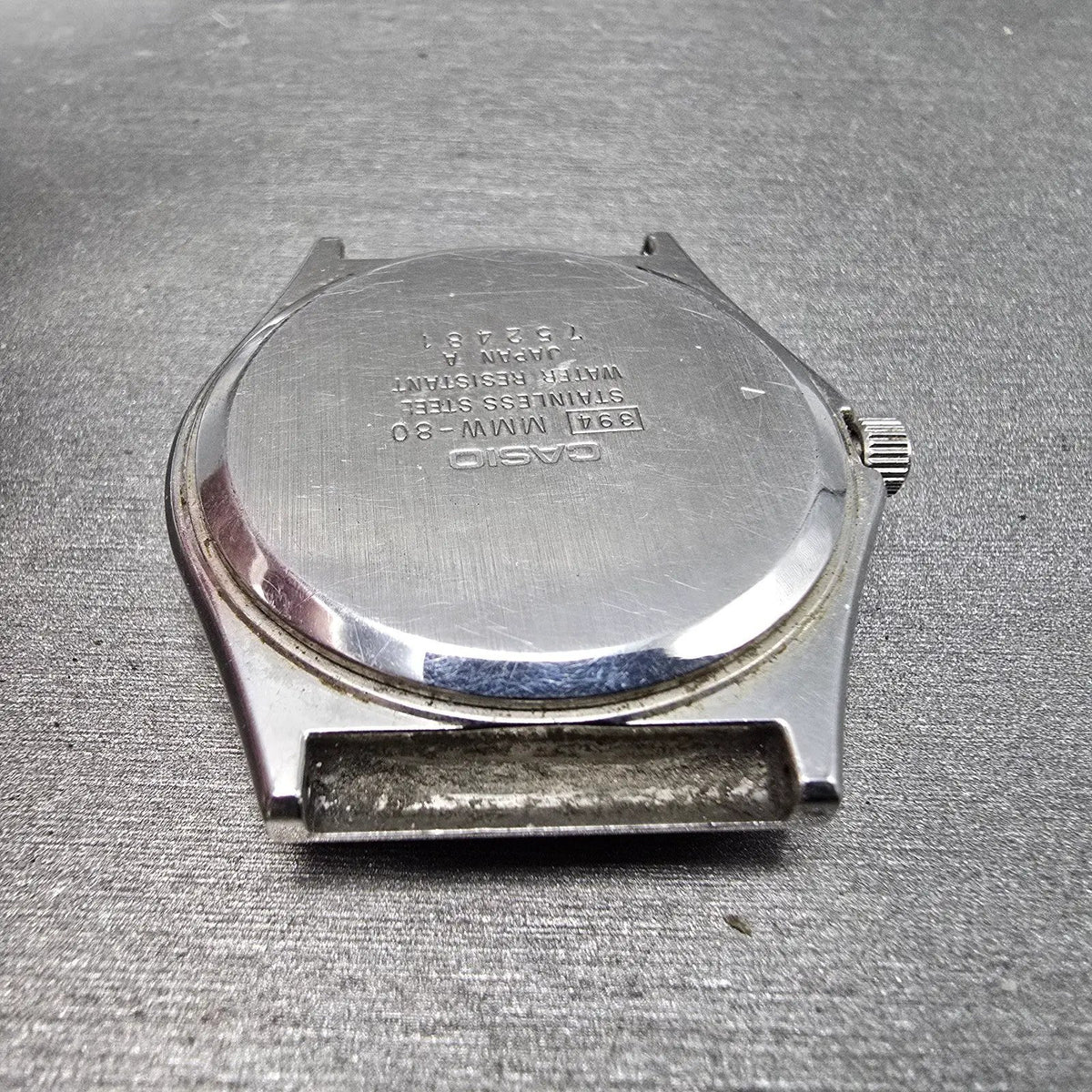 Casio MMW-80 Watch Men 34mm Silver Dial Silver Daydate Round VTG 394 PARTS11