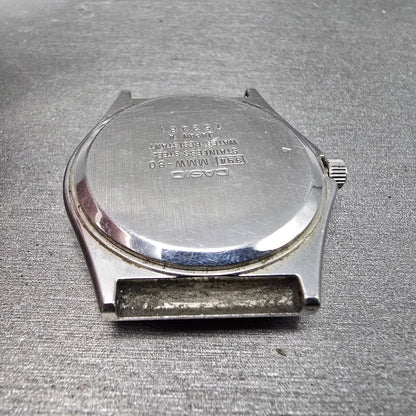 Casio MMW-80 Watch Men 34mm Silver Dial Silver Daydate Round VTG 394 PARTS11