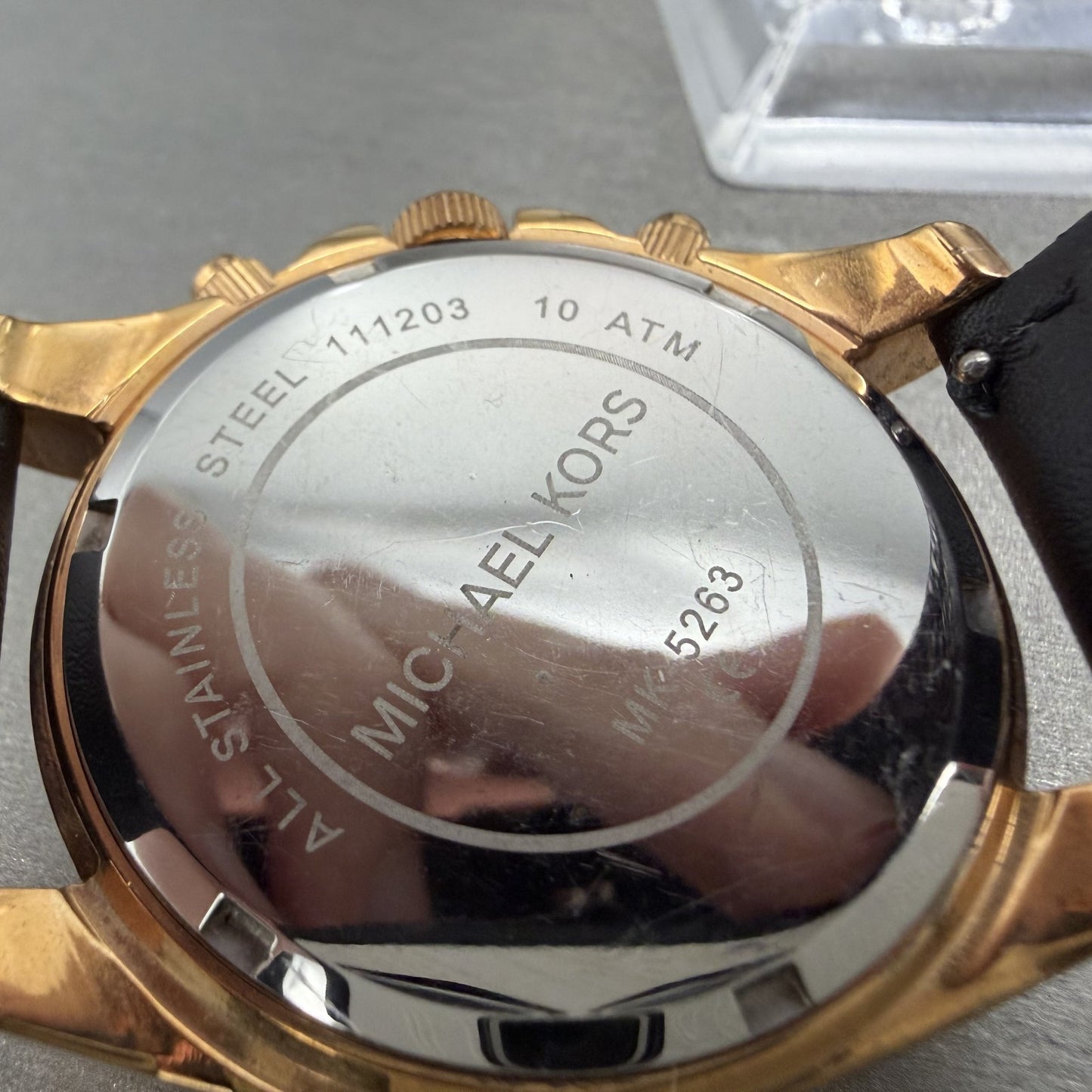 Michael Kors Blair Chronograph Watch Women 40mm Rose Dial Gold Tone Date NewBatA9