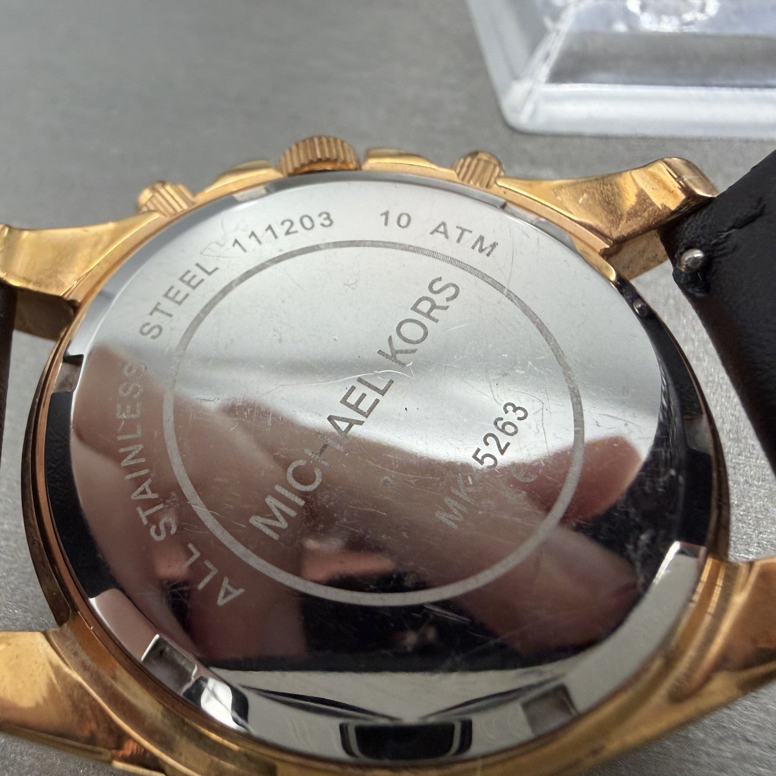 Michael Kors Blair Chronograph Watch Women 40mm Rose Dial Gold Tone Date NewBatA9