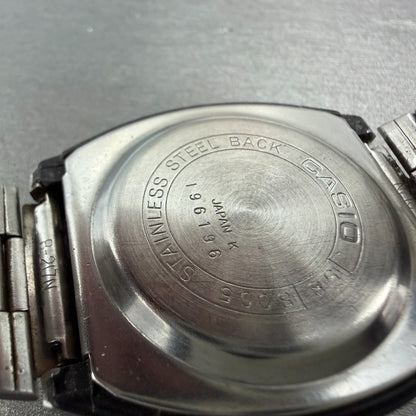 Casio 58 S005 Watch Men 36mm Digital Silver Tone Daydate New Battery Vintage ABC10