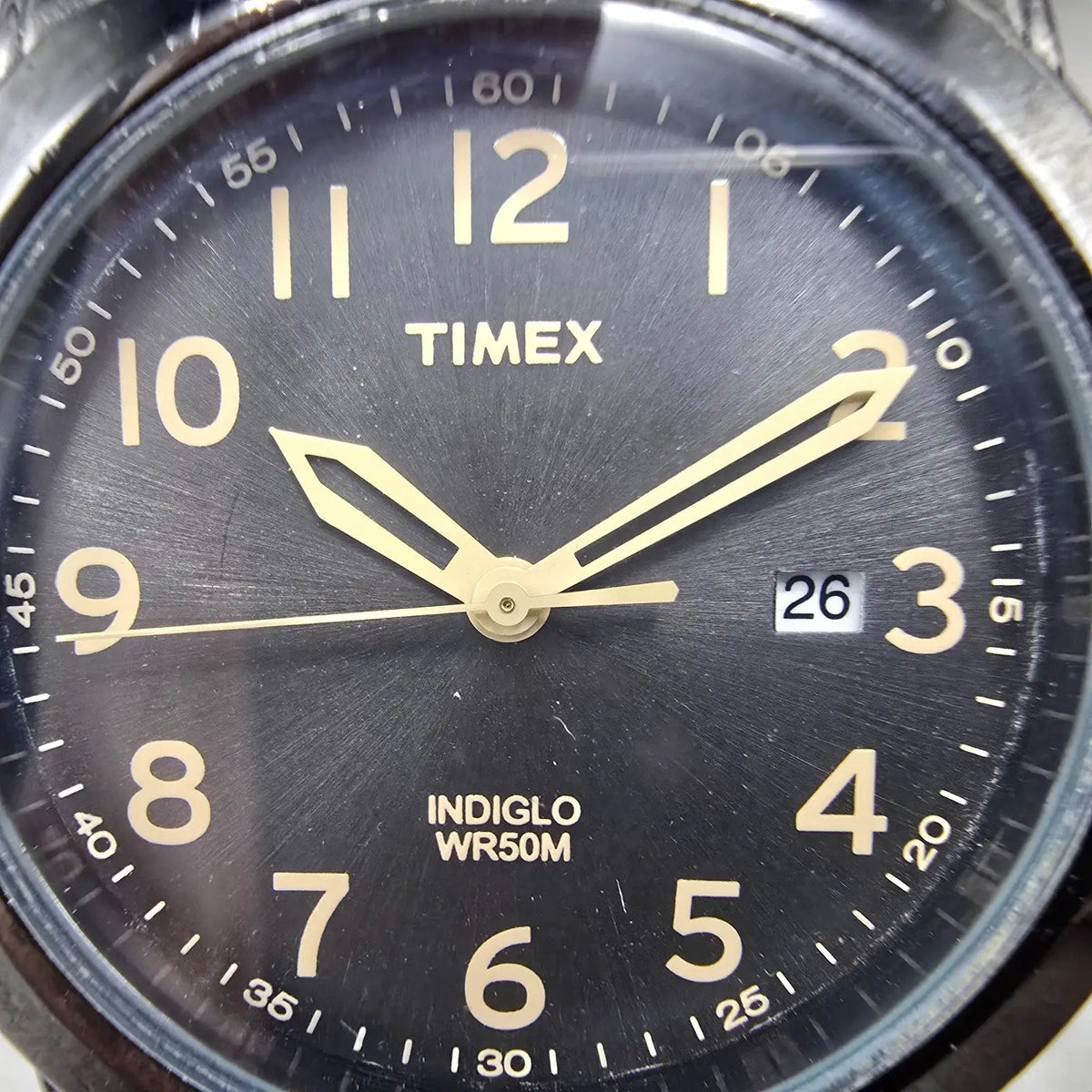 Timex Highland Street Wathc Men 39mm Black Dial Black Case Date New Battery1