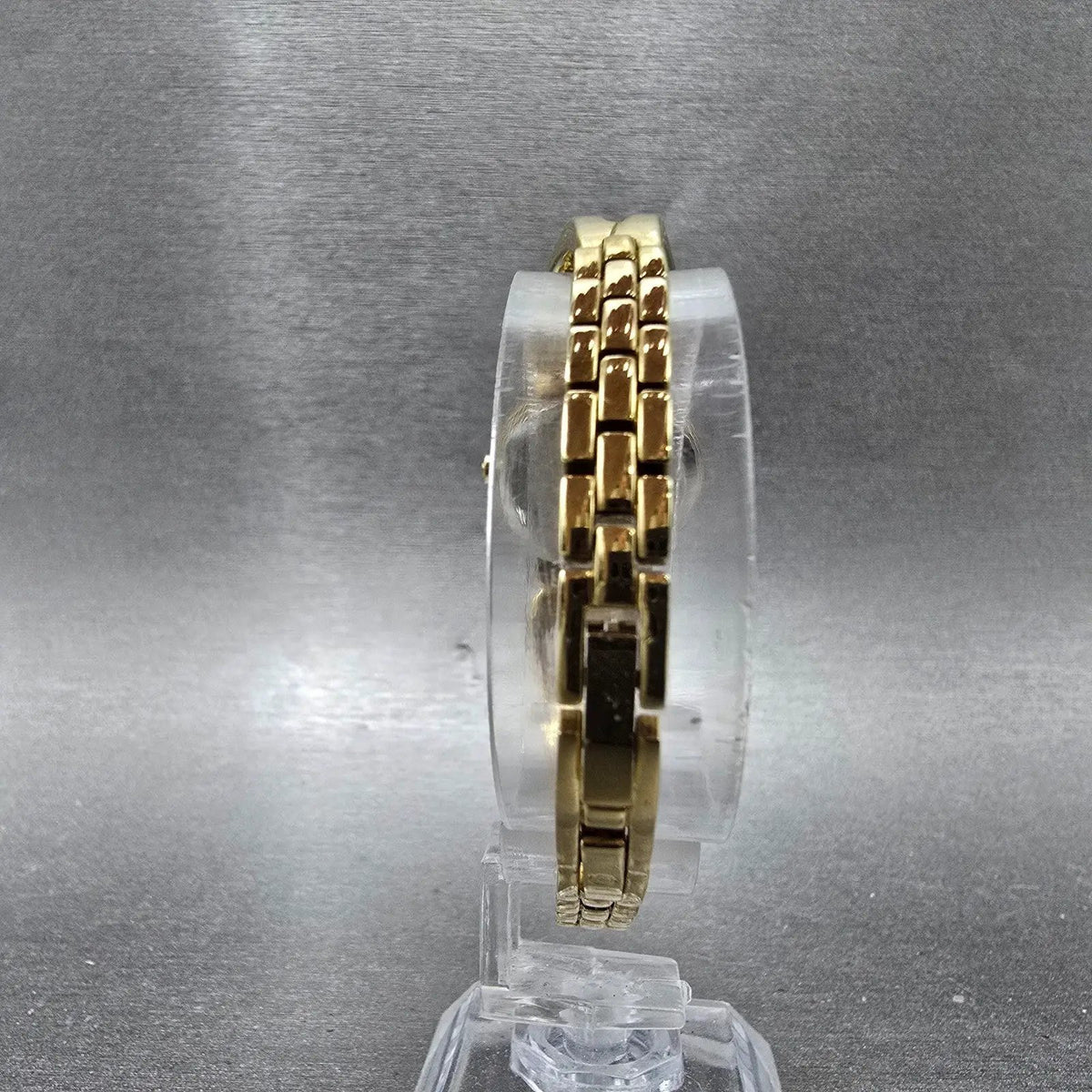 Elgin Watch Women 22mm Champagne Dial Gold Hearts Crystals Round Bangle New Batt7