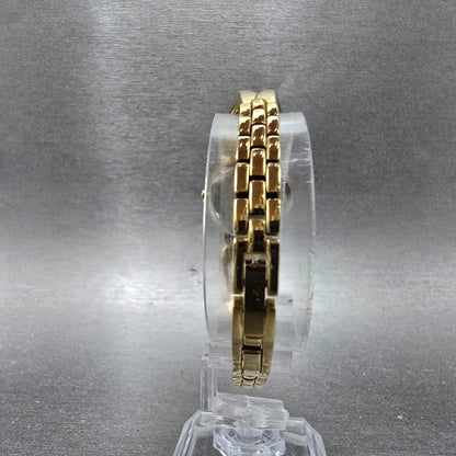 Elgin Watch Women 22mm Champagne Dial Gold Hearts Crystals Round Bangle New Batt7