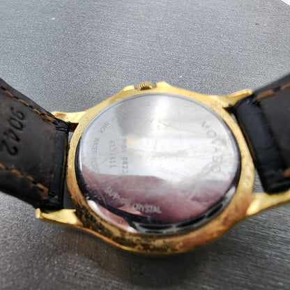 Movado Museum Watch Women 28mm Black Dial Gold Tone Round 87 E4 0823 New BattABC10