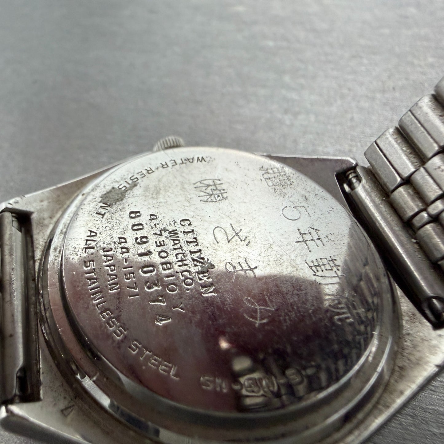 Citizen Crystron Watch Men 35mm Silver Dial Steel Daydate 4-730810 New Battery9