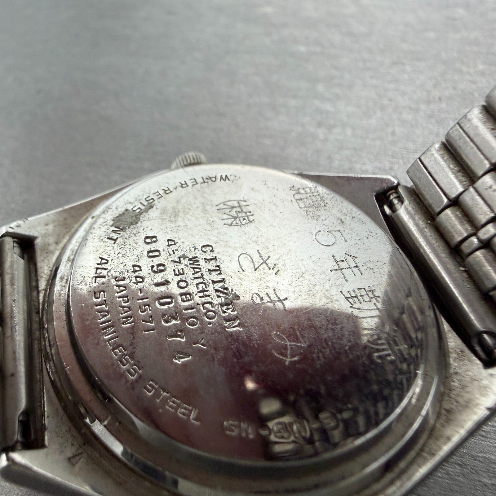 Citizen Crystron Watch Men 35mm Silver Dial Steel Daydate 4-730810 New Battery9