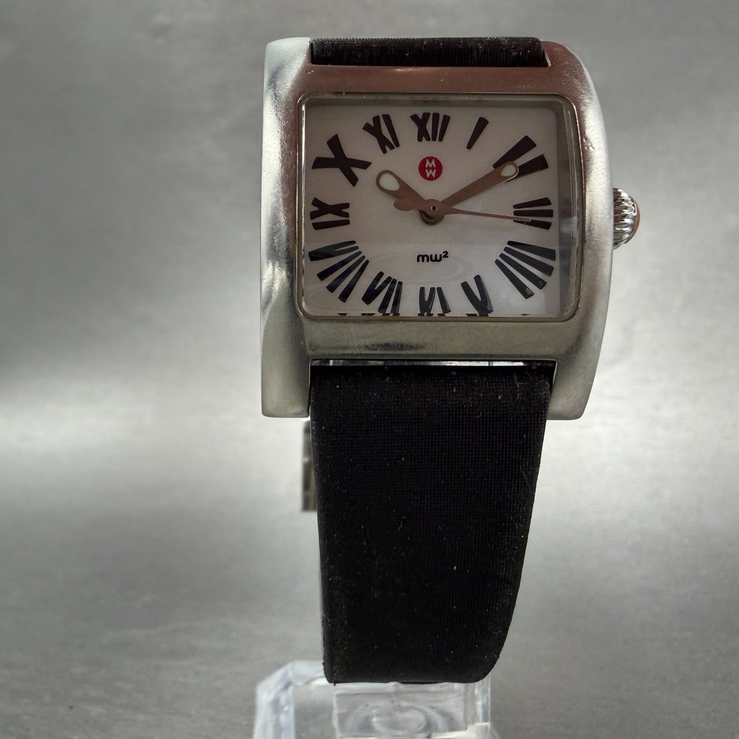 Michele MW2 Watch Women 29mm MOP Dial Steel Rectangle MW07B00 New Battery5